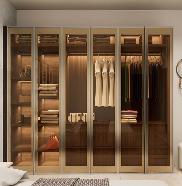Fitted Glass Door Wardrobe Design 5