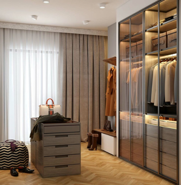 Fitted Glass Door Wardrobe Design 2