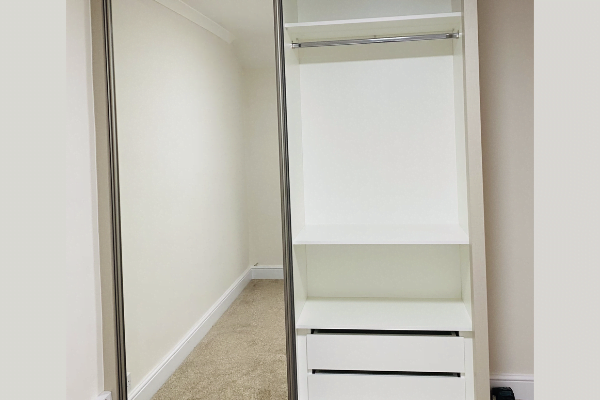 Fourth view of black-framed mirrored glass wardrobe doors
