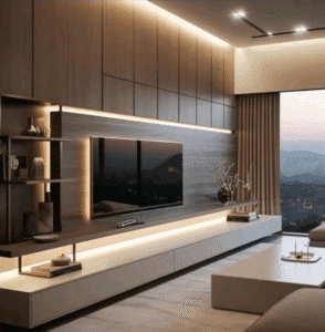 tv wall in living room