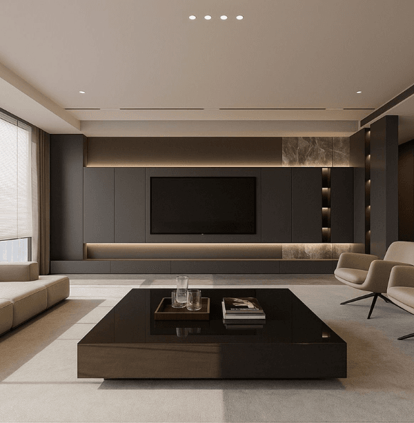 Modern luxury media wall