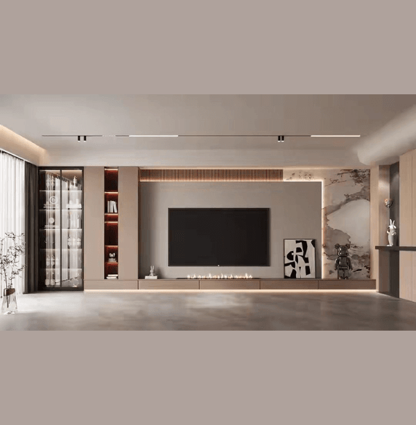 TV Unit designs with fireplace