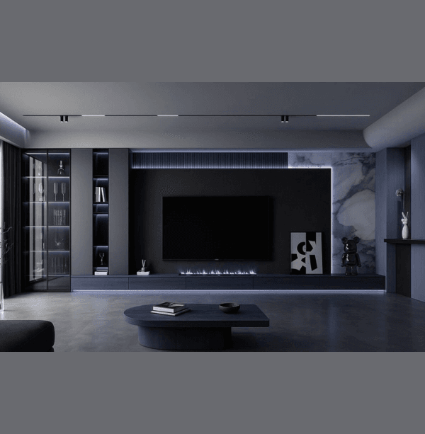 TV wall designs with fireplace