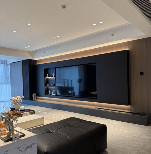 media wall designs with fireplace